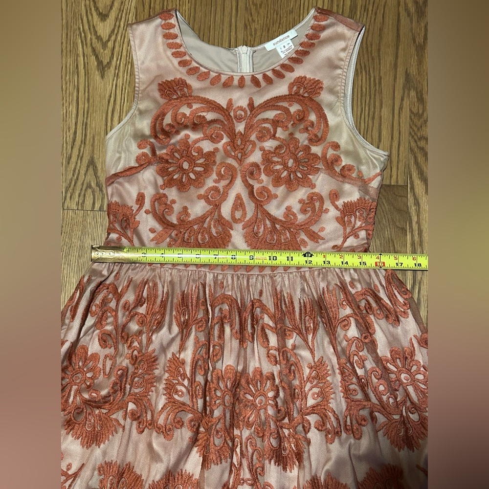 Sundance Love at First Sight Thule Embroidered Lace Overlay Sleeveless Dress - Picture 6 of 12